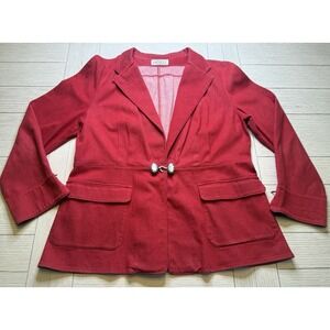 Dracci By Bissaro Women's Red Blazer W/ Concho Button Detail.‎ Cotton Spandex L